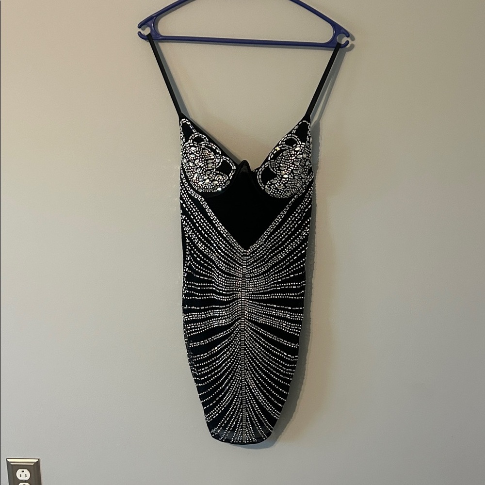 Banjul Black and Silver Mini Dress